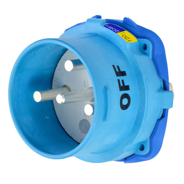 33-98166 - DS100 INLET POLY BLUE SIZE 5 TYPE 4X 2P+N+G 100A 120/208 VAC 60 Hz NO AUX